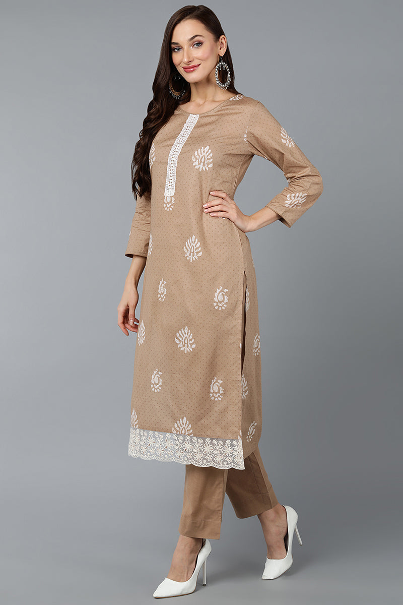 Taupe-Silk-Blend-Straight-Suit-Set