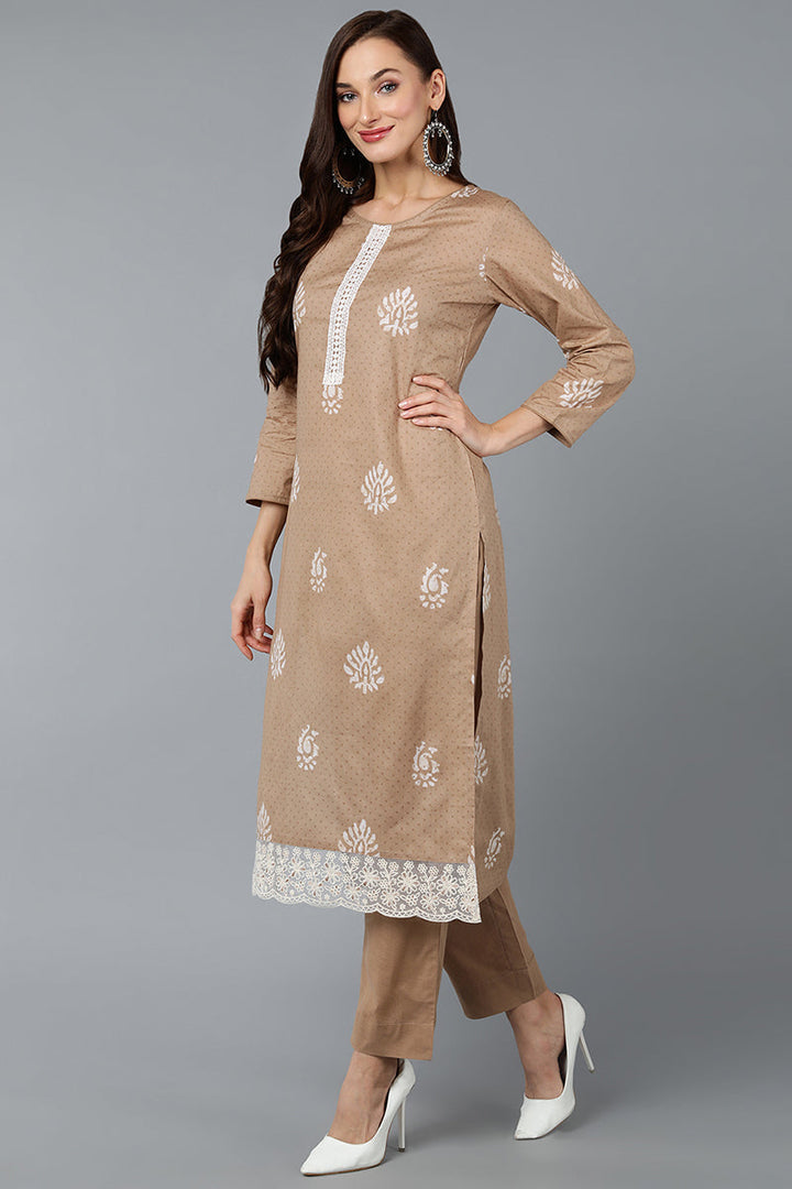 Taupe-Silk-Blend-Straight-Suit-Set