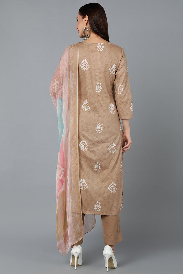 Taupe-Silk-Blend-Straight-Suit-Set