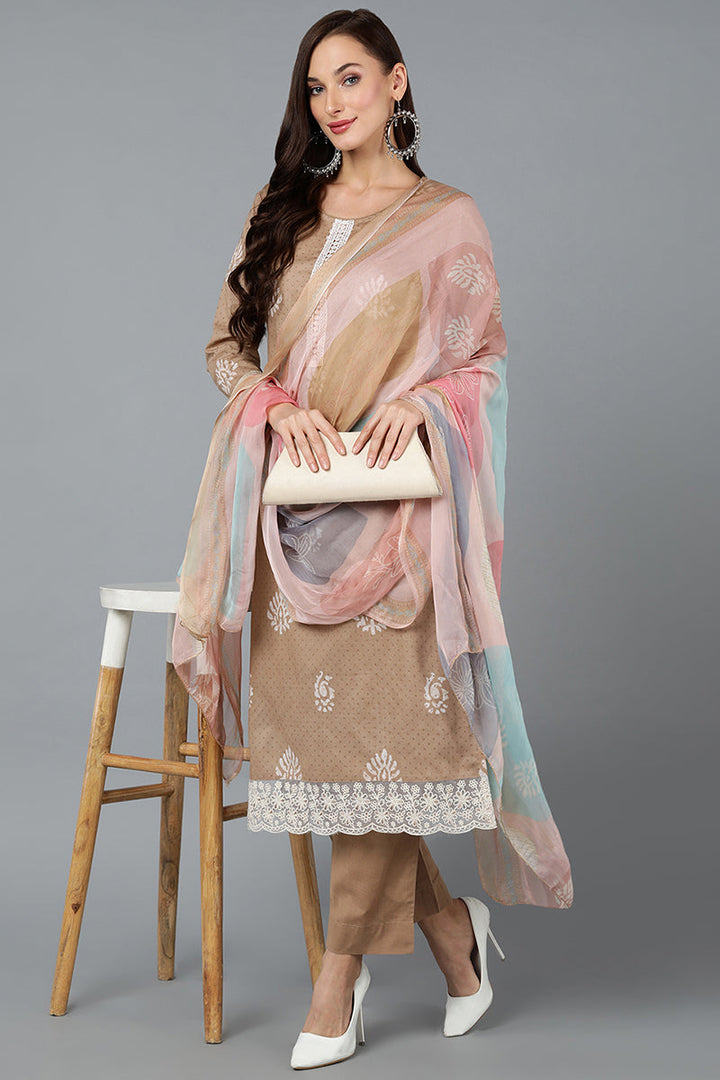 Taupe-Silk-Blend-Straight-Suit-Set