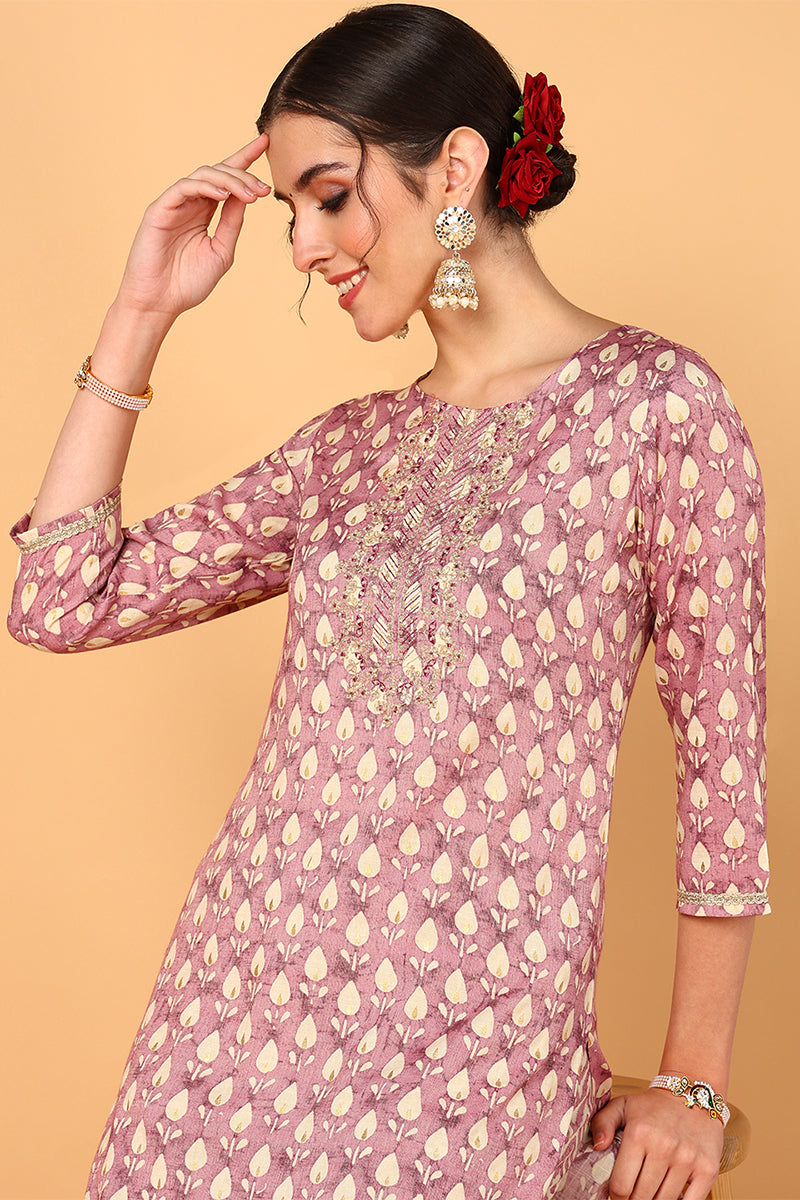 Mauve-Silk-Blend-Ethnic-Motifs-Printed-3-Piece-Kurta-Set