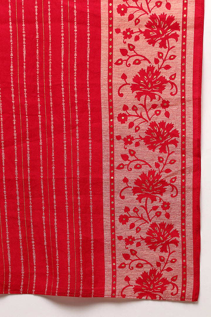 Pink-Silk-Blend-Printed-Straight-Suit-Set