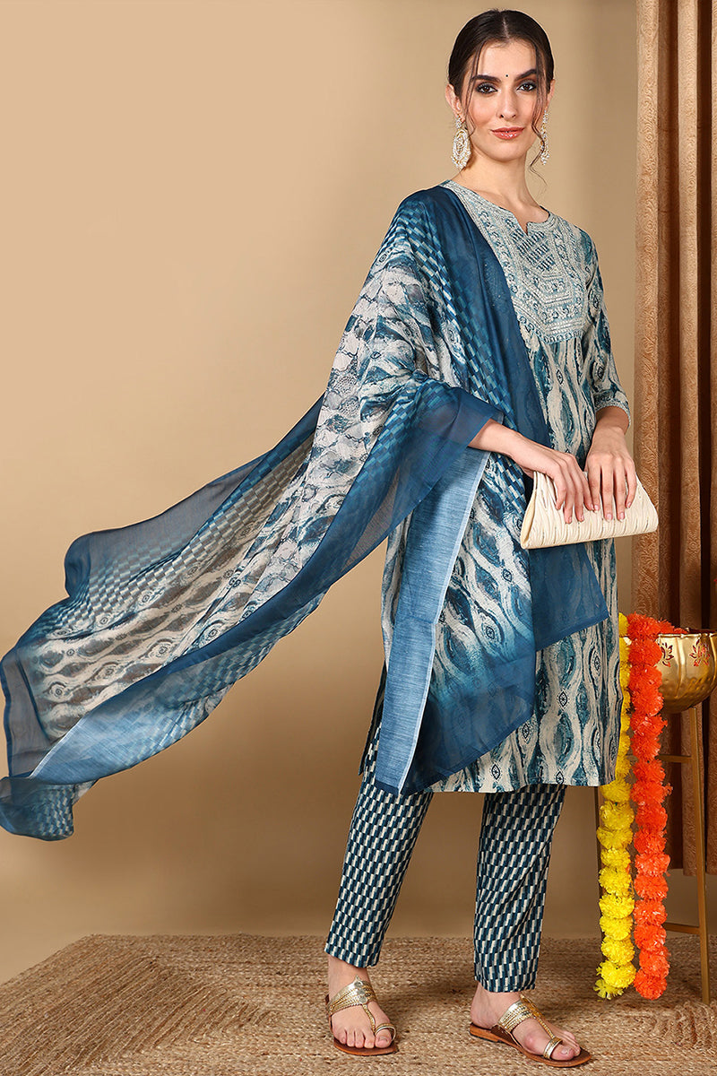 Blue-Cotton-Ethnic-Motifs-Printed-Yoke-Design-Suit-Set