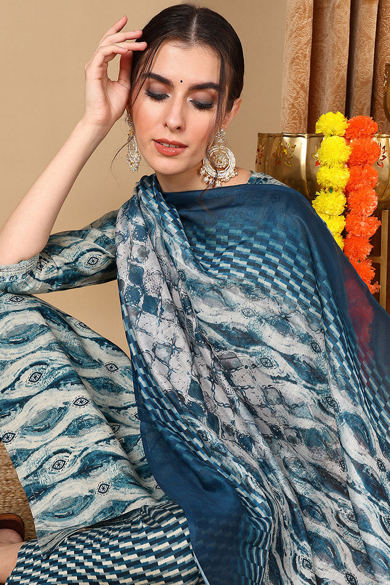 Blue-Cotton-Ethnic-Motifs-Printed-Yoke-Design-Suit-Set