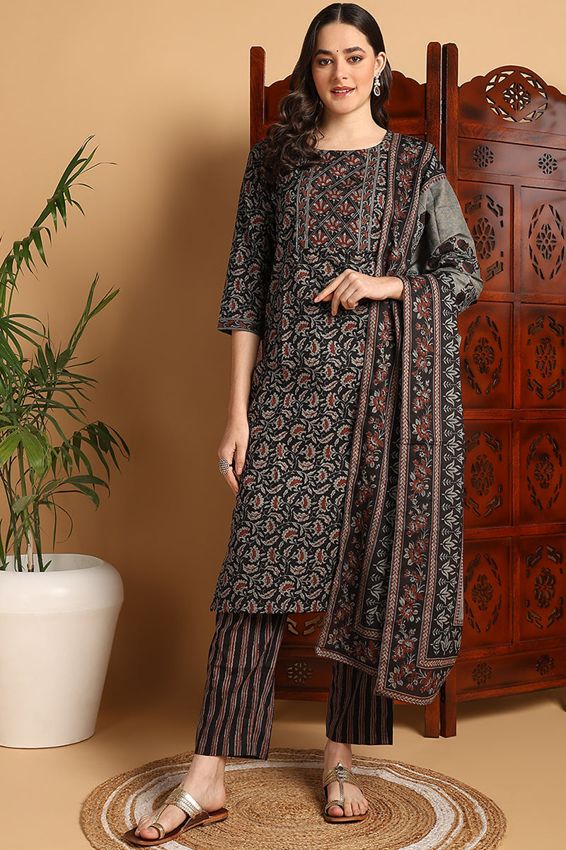 White-Silk-Blend-Embroidered-Straight-3-Piece-Kurta-Set