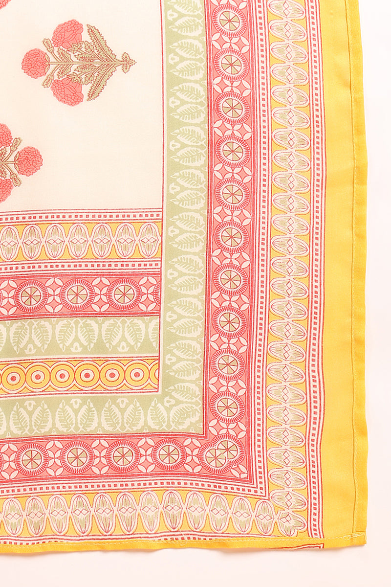 Yellow-Rayon-Blend-Floral-Printed-Straight-Kurta-Set