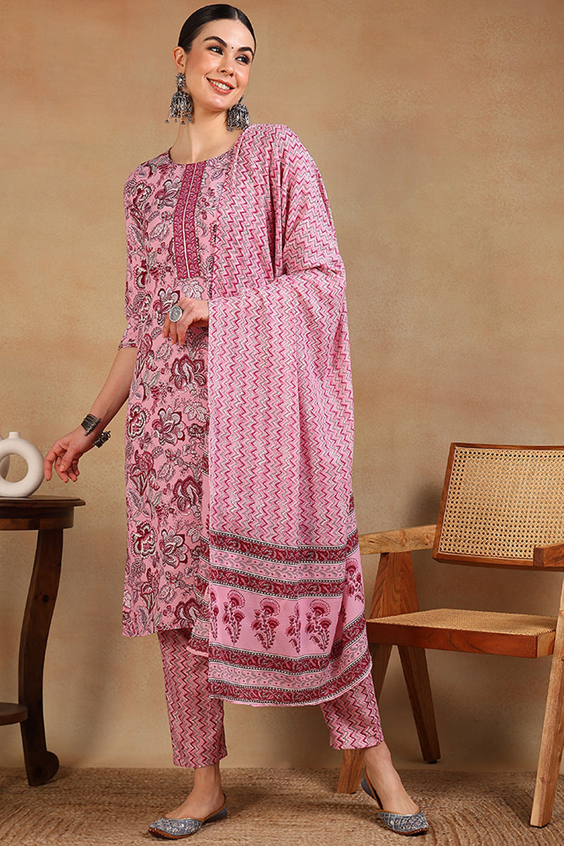 White-Silk-Blend-Embroidered-Straight-3-Piece-Kurta-Set