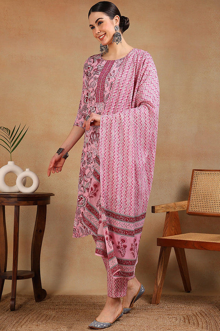 White-Silk-Blend-Embroidered-Straight-3-Piece-Kurta-Set