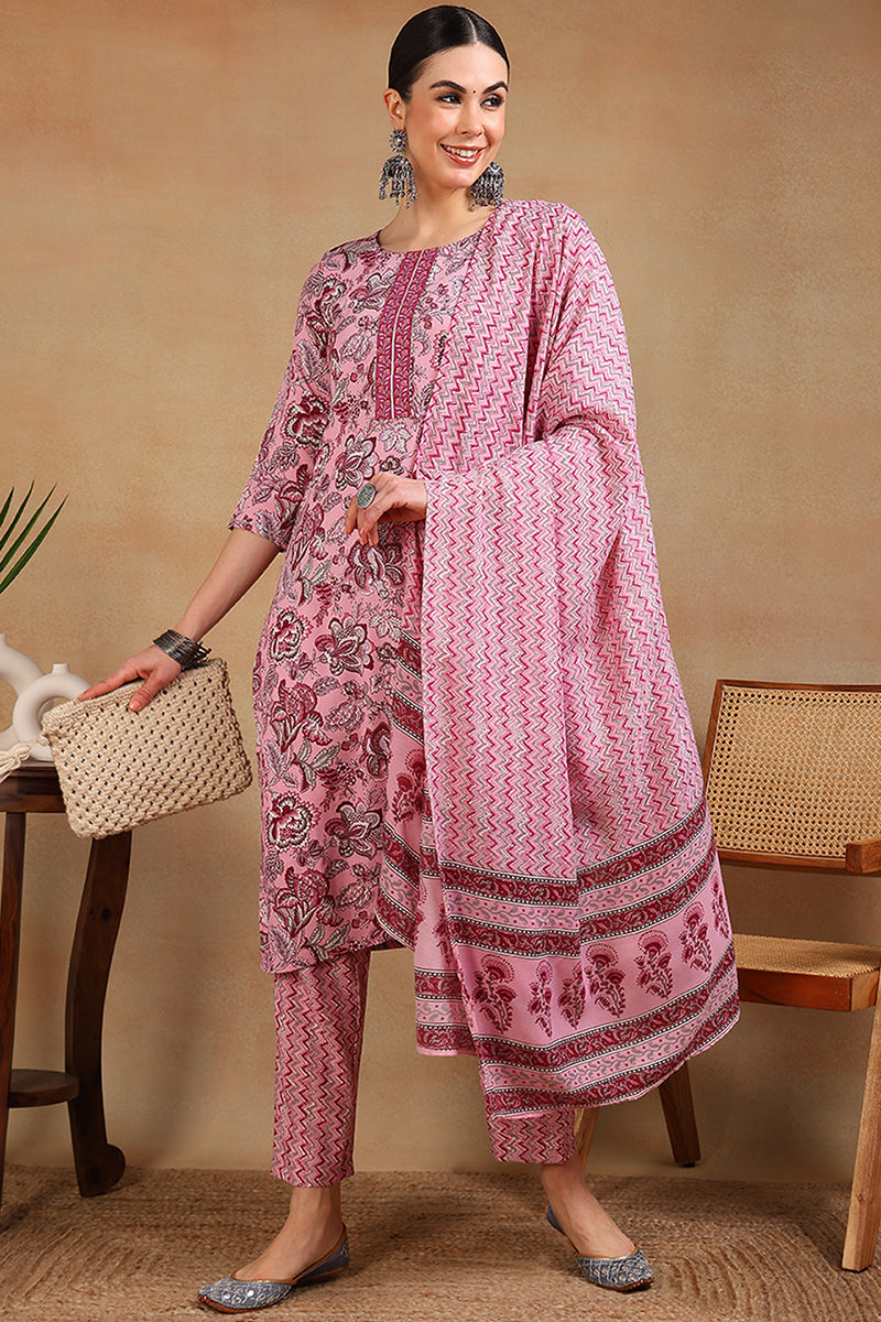 White-Silk-Blend-Embroidered-Straight-3-Piece-Kurta-Set