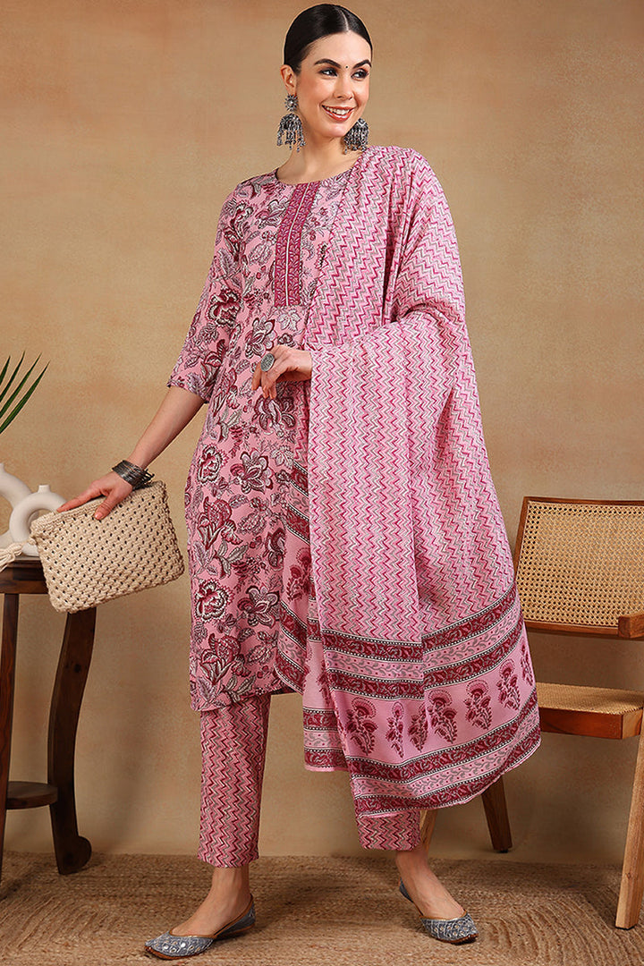 White-Silk-Blend-Embroidered-Straight-3-Piece-Kurta-Set