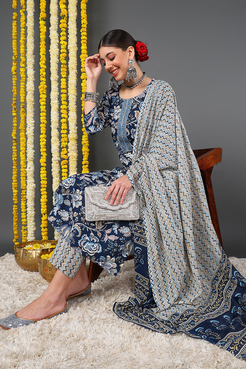 White-Silk-Blend-Embroidered-Straight-3-Piece-Kurta-Set