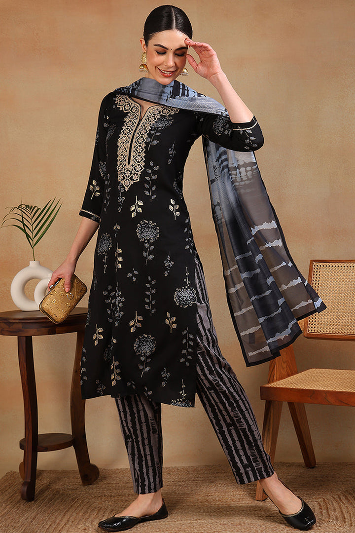 White-Silk-Blend-Embroidered-Straight-3-Piece-Kurta-Set