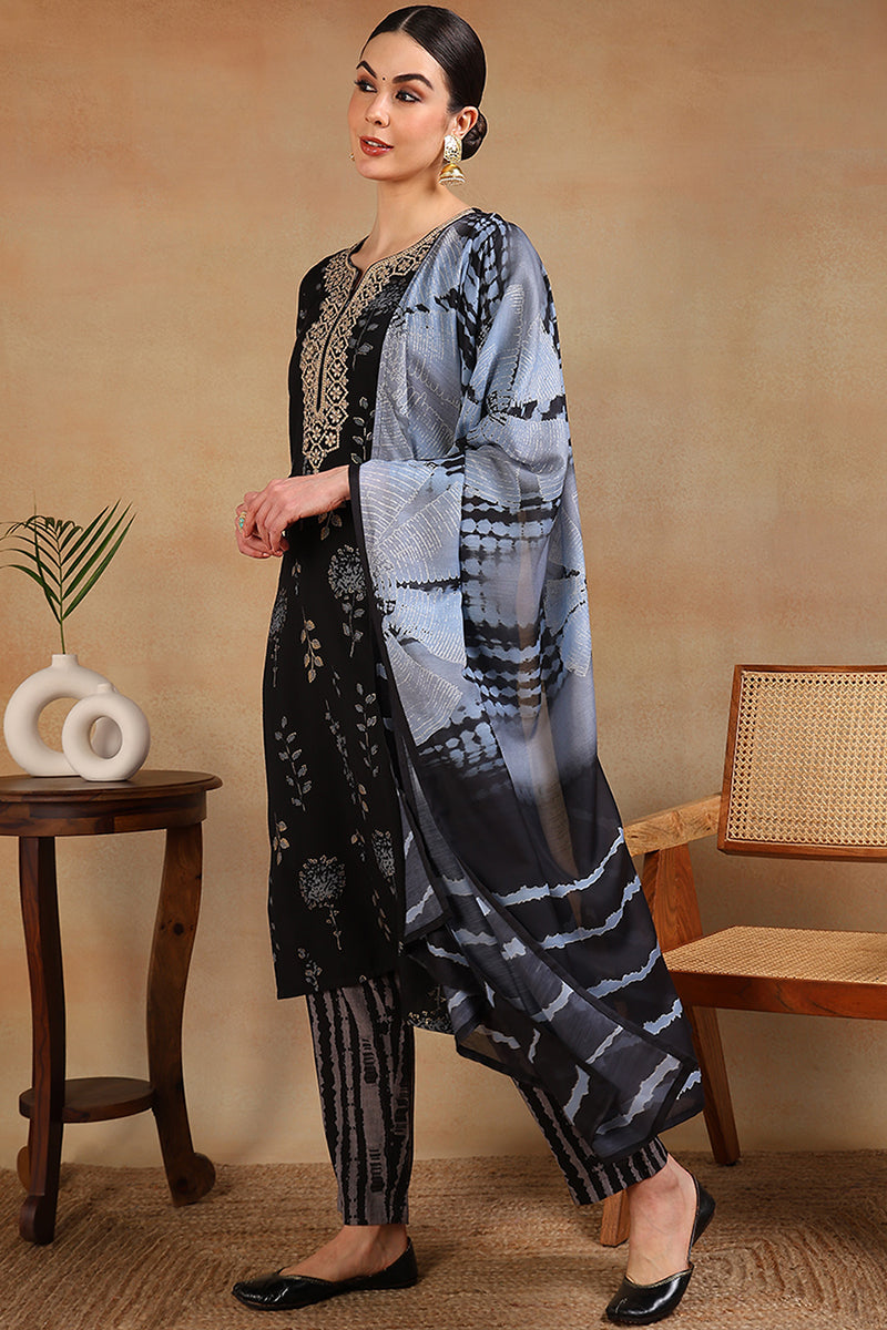 White-Silk-Blend-Embroidered-Straight-3-Piece-Kurta-Set