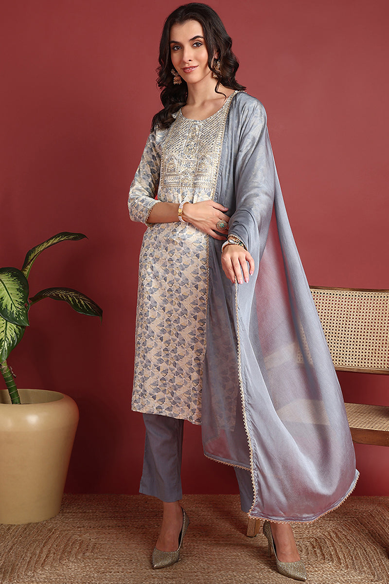 Grey-Viscose-Rayon-Embroidered-Straight-3-Piece-Kurta-Set