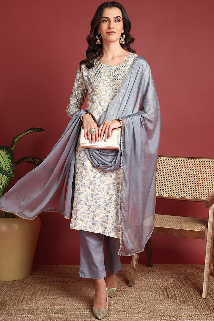 Grey-Viscose-Rayon-Embroidered-Straight-3-Piece-Kurta-Set