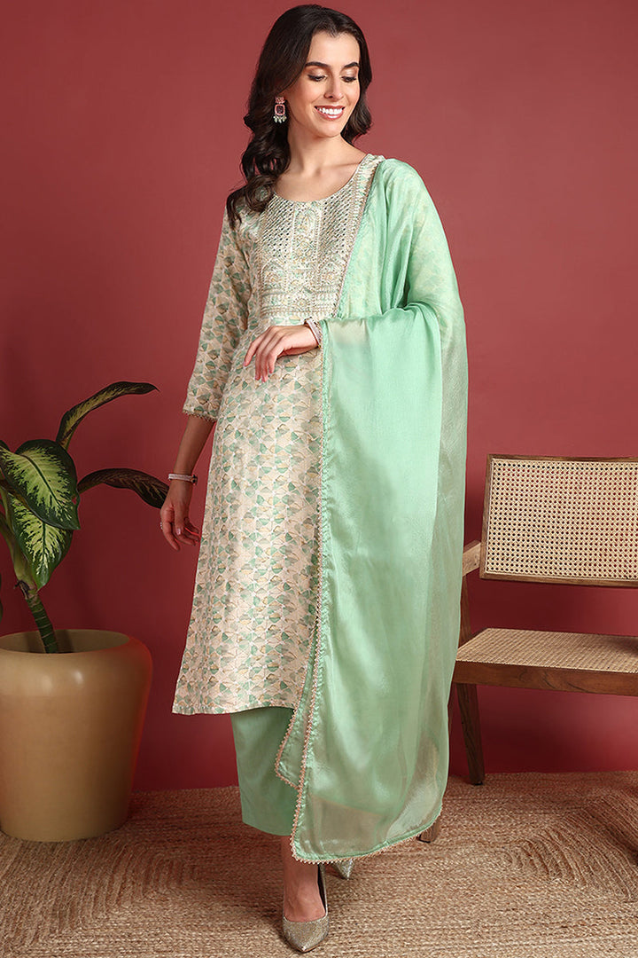 Green-Viscose-Rayon-Embroidered-Straight-3-Piece-Kurta-Set