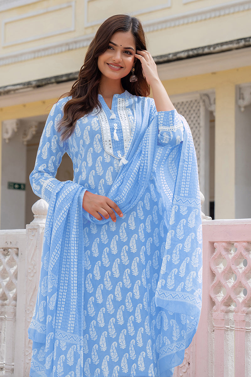 Blue-Rayon-Blend-Paisley-Printed-Straight-3-Piece-Kurta-Set