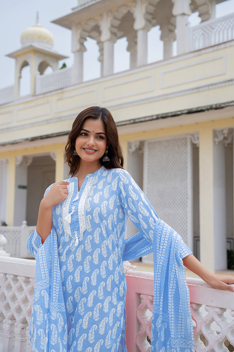 Blue-Rayon-Blend-Paisley-Printed-Straight-3-Piece-Kurta-Set