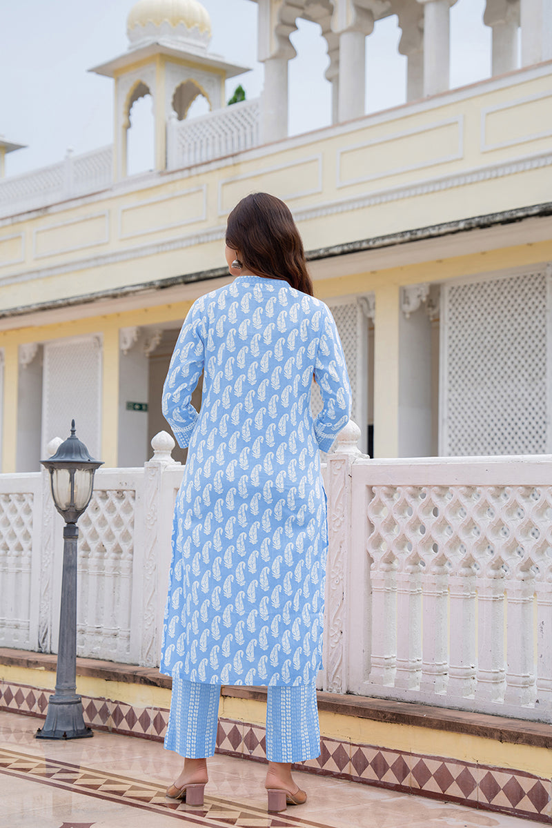 Blue-Rayon-Blend-Paisley-Printed-Straight-3-Piece-Kurta-Set