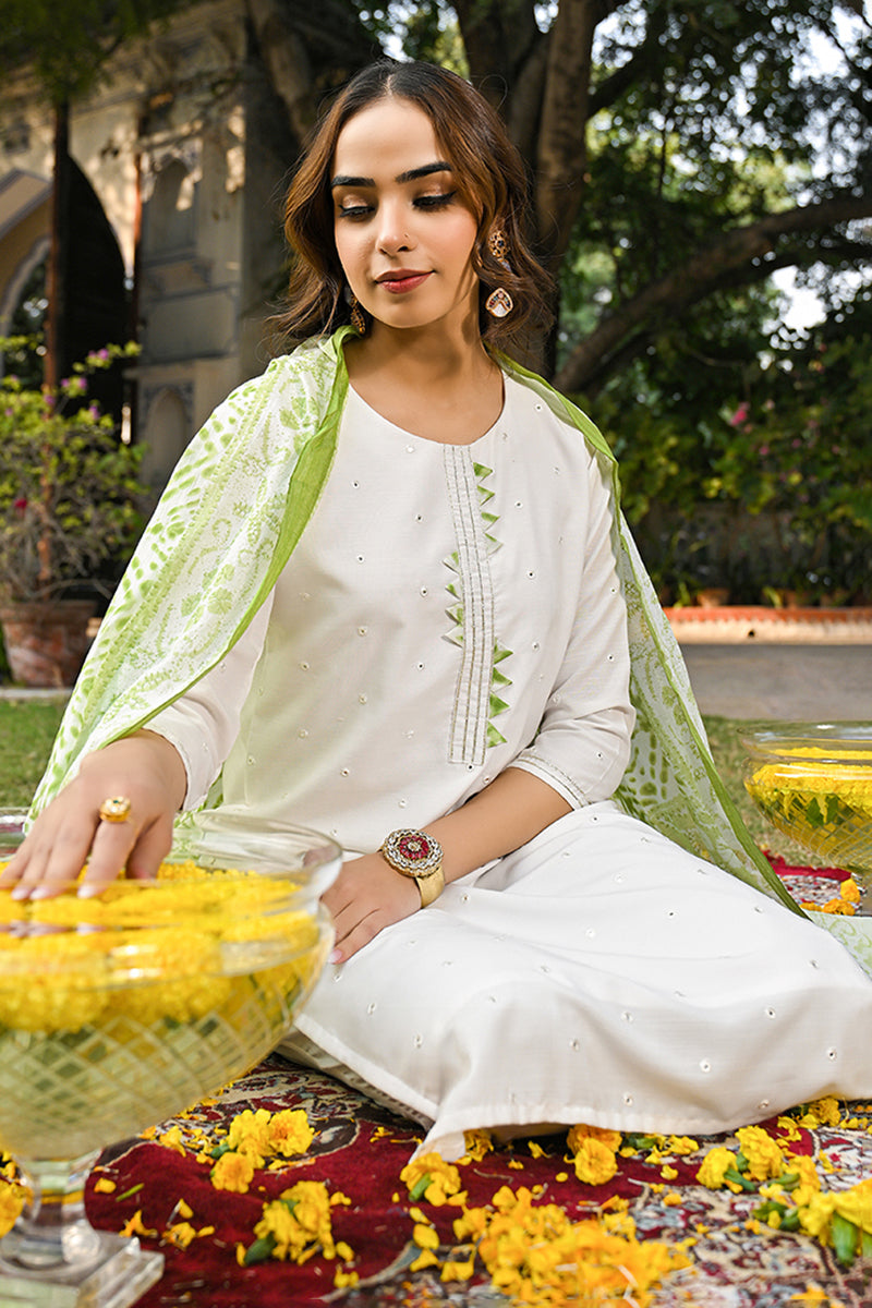 Green-Rayon-Blend-Solid-Embroidered-Straight-Kurta-Set