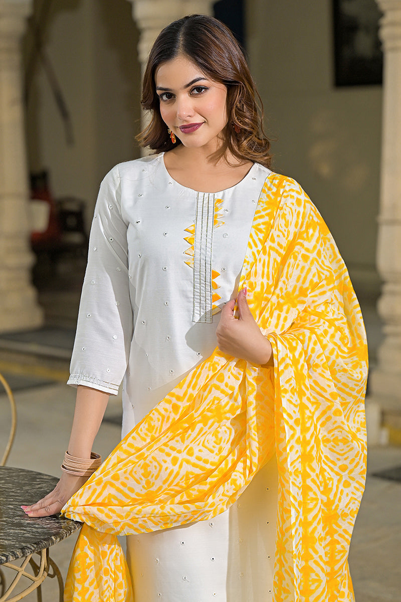 Yellow-Rayon-Blend-Solid-Embroidered-Straight-Kurta-Set