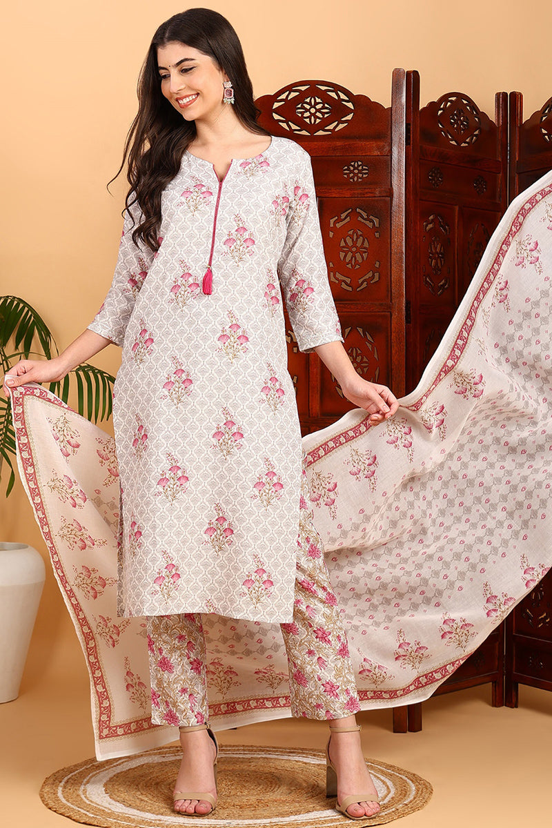 Pink-Rayon-Blend-Floral-Straight-Printed-3-Piece-Kurta-Set