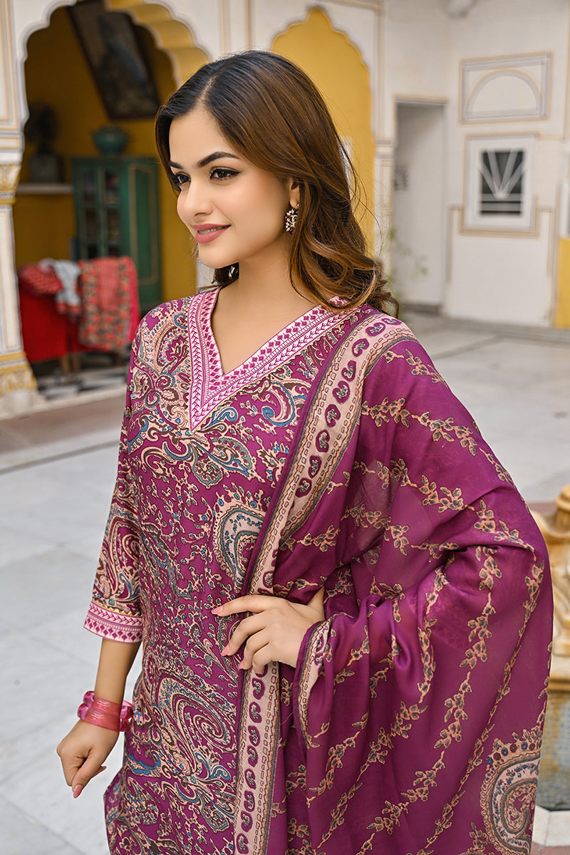 Purple-Rayon-Blend-Paisley-Printed-Straight-3-Piece-Kurta-Set