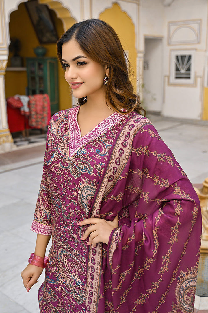 Purple-Rayon-Blend-Paisley-Printed-Straight-3-Piece-Kurta-Set