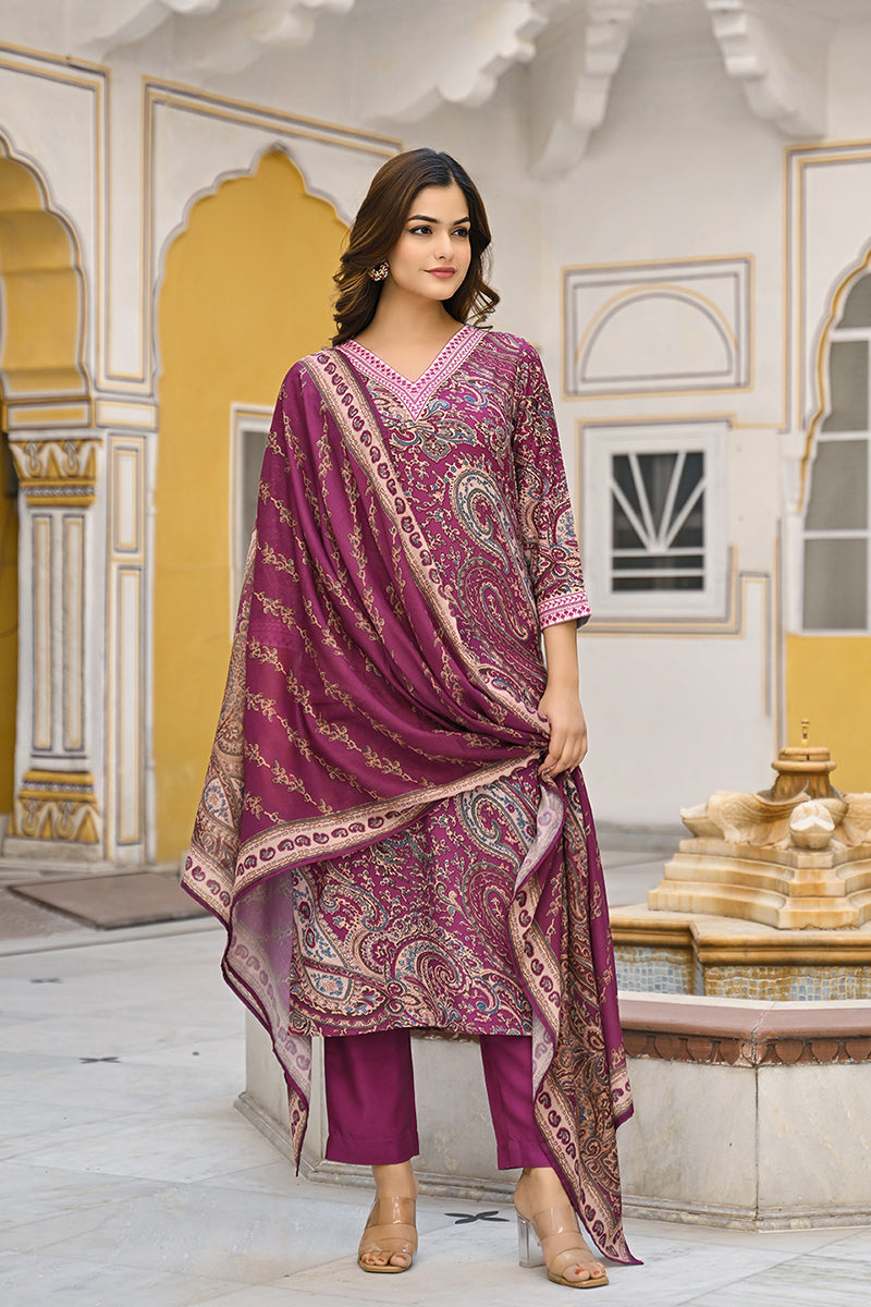 Purple-Rayon-Blend-Paisley-Printed-Straight-3-Piece-Kurta-Set