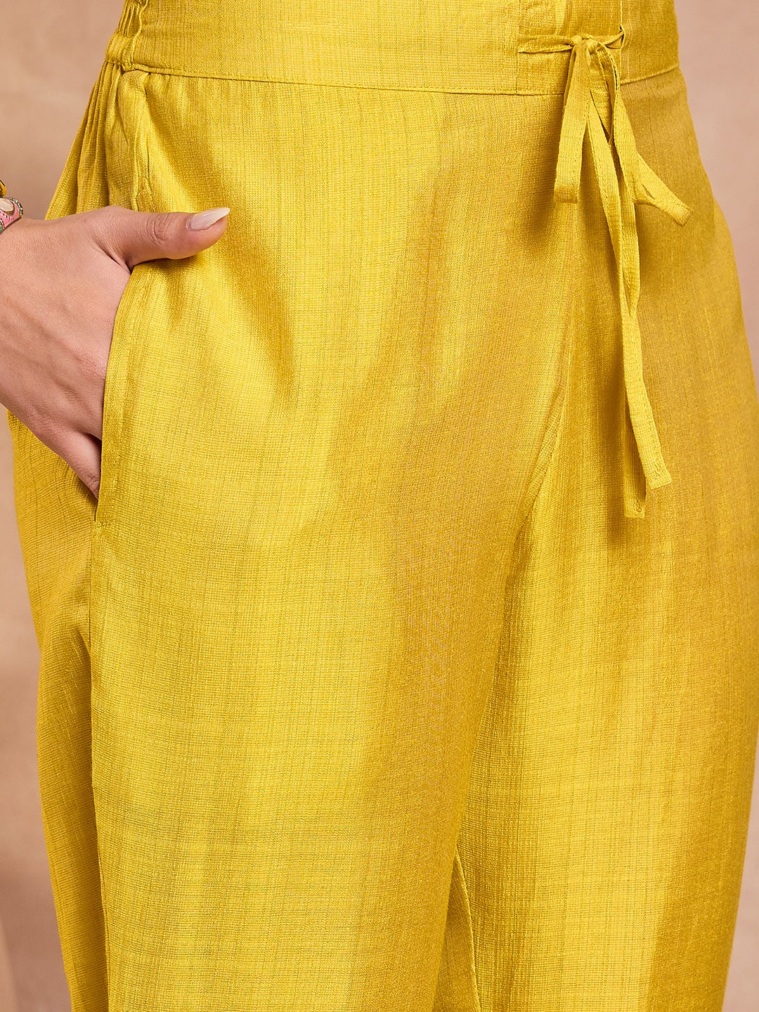 Yellow  Floral Printed Straight Kurta Trouser With Dupatta