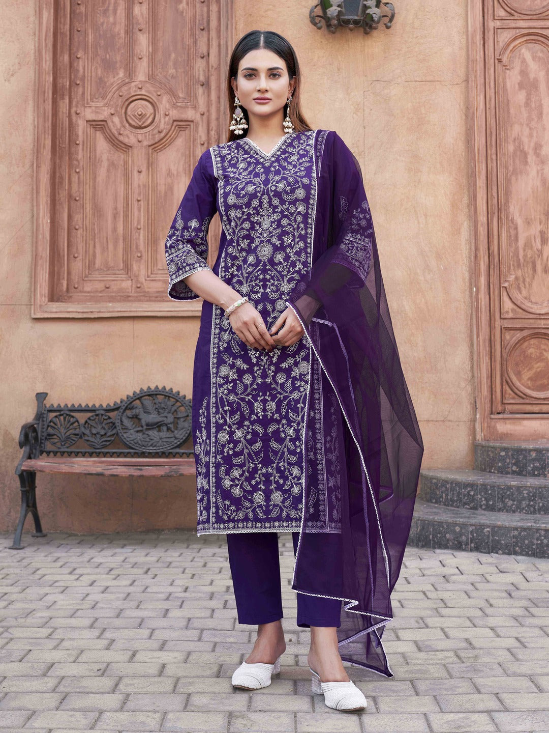 Violet-Cotton-with-All-Over-Thread-Work-3-Piece-Kurta-Set