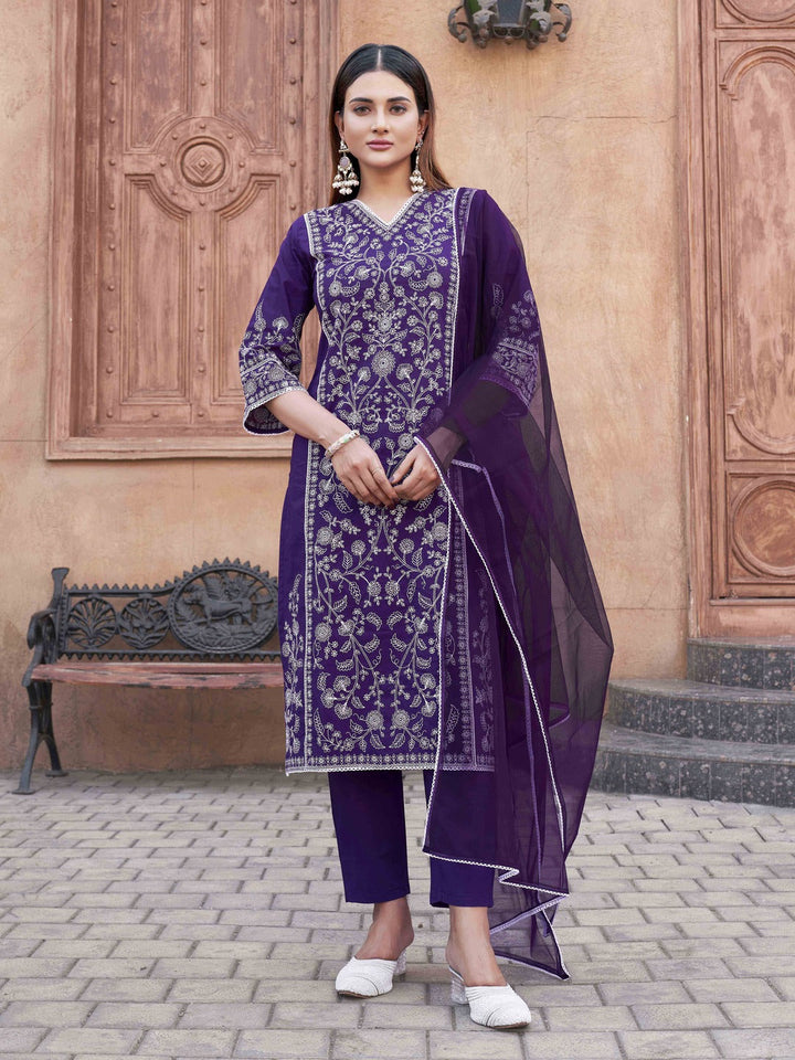 Violet-Cotton-with-All-Over-Thread-Work-3-Piece-Kurta-Set