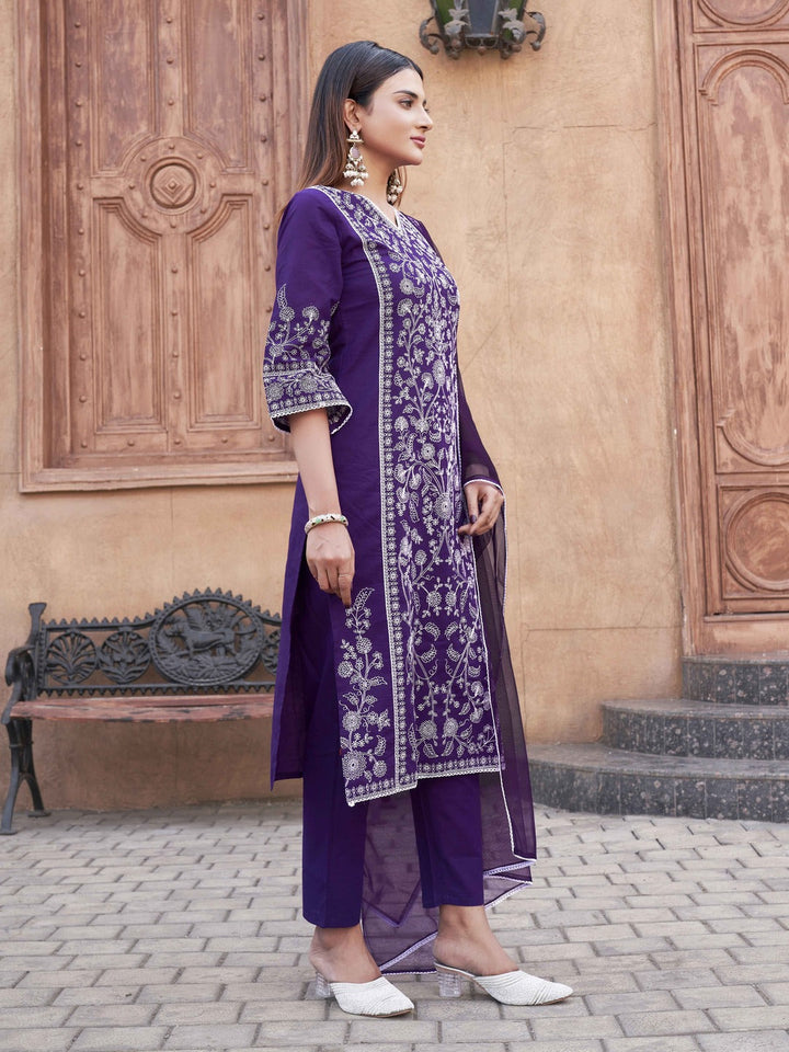 Violet-Cotton-with-All-Over-Thread-Work-3-Piece-Kurta-Set