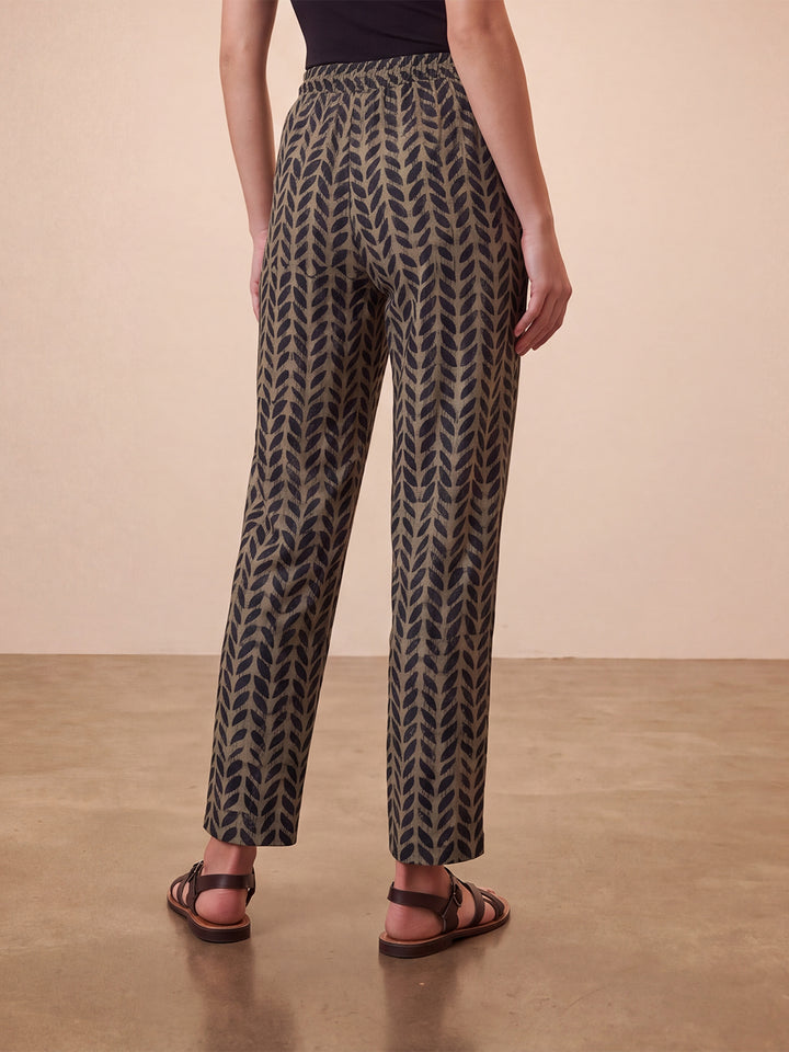 Black Botanical Printed Trouser