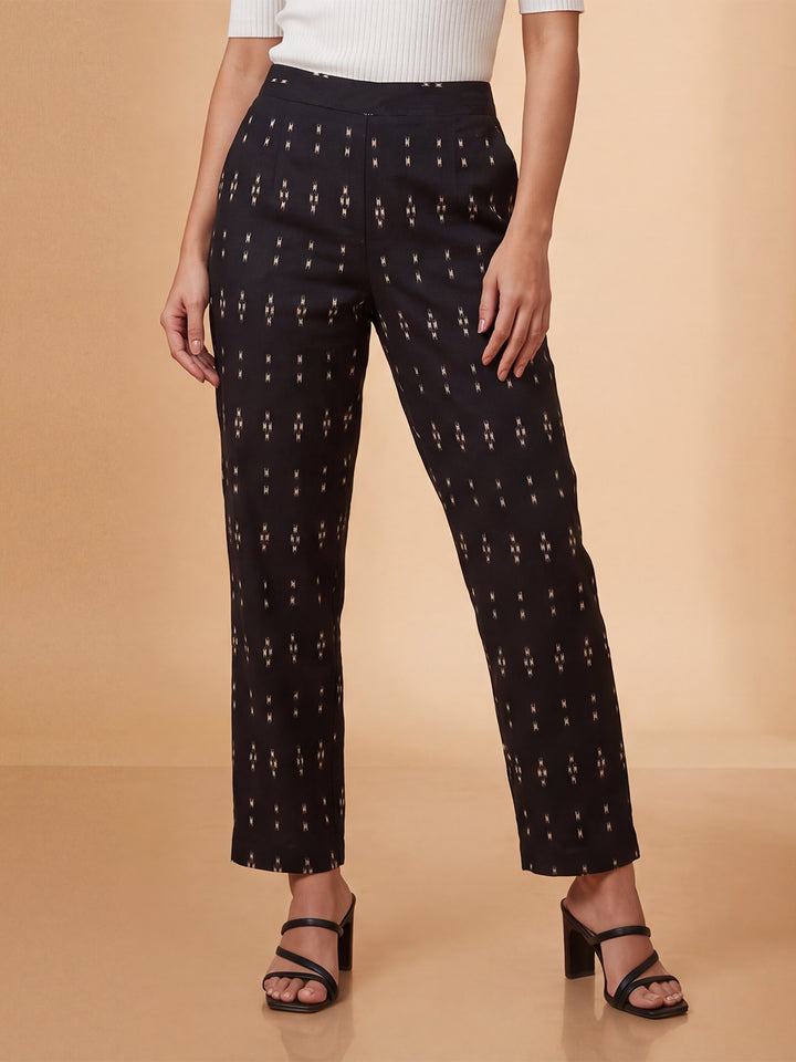 Black Geometric Printed Trouser