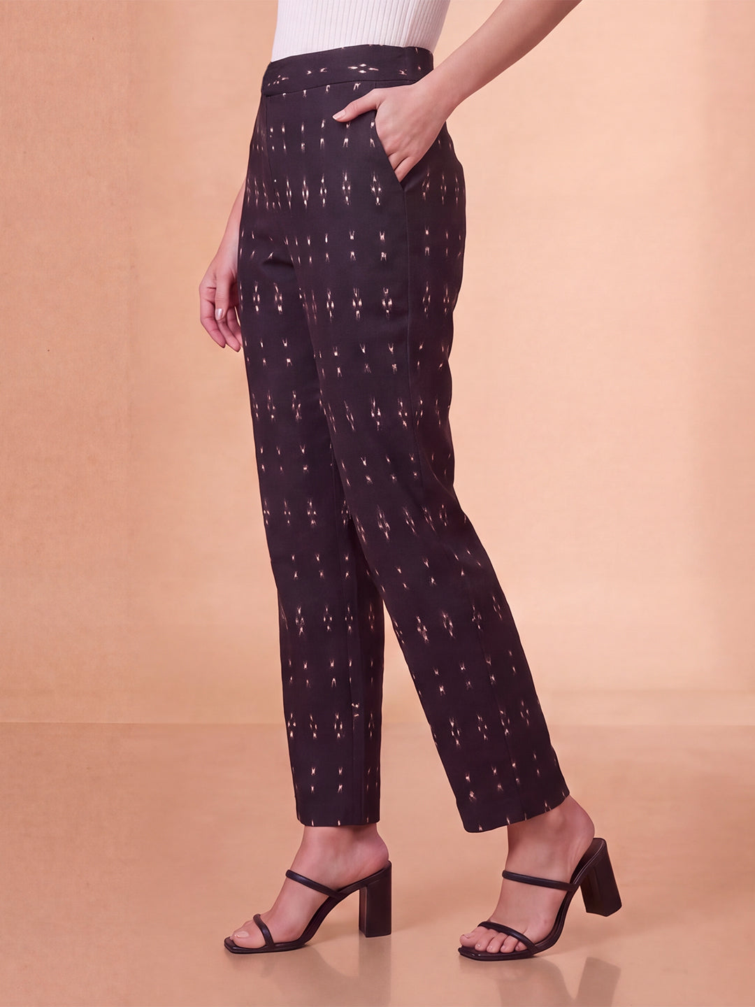 Black Geometric Printed Trouser