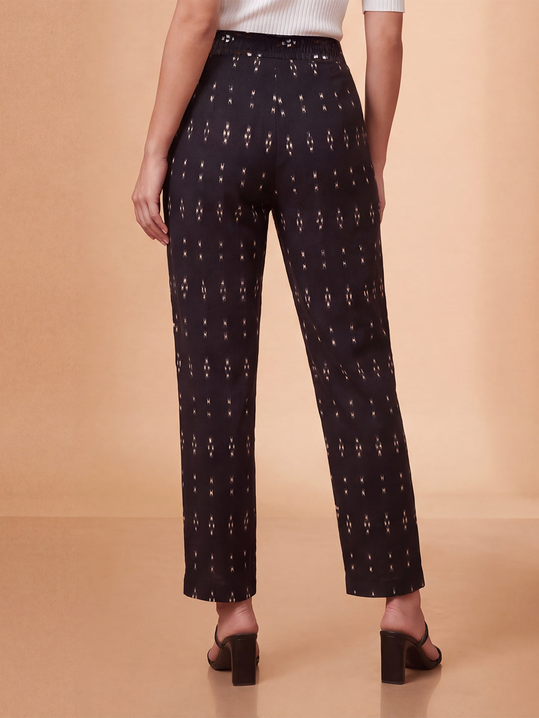 Black Geometric Printed Trouser