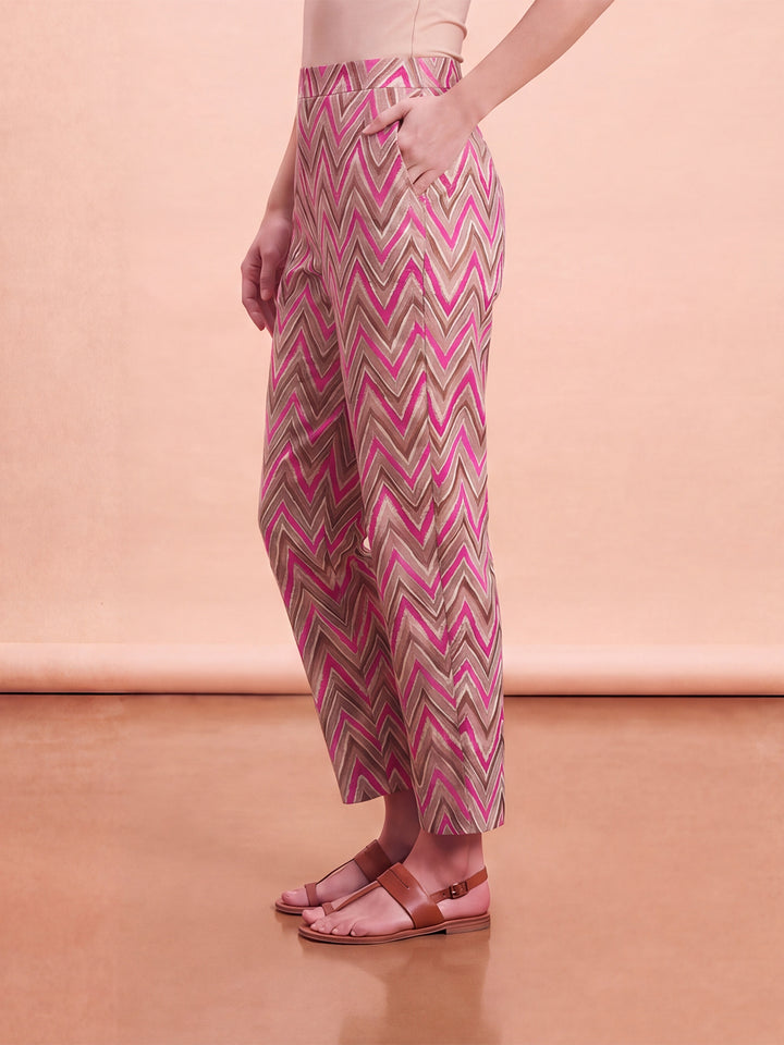 Multicolor Chevron Printed Trouser