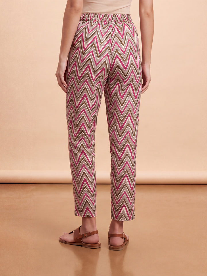 Multicolor Chevron Printed Trouser