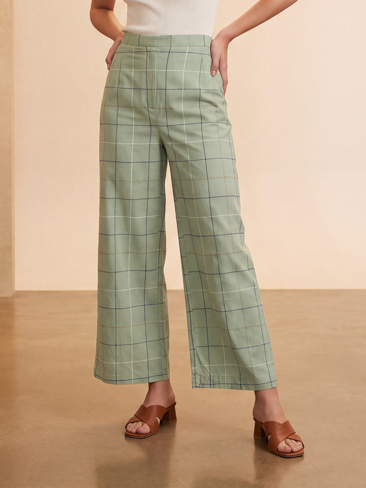 Green Geometric Printed Trouser