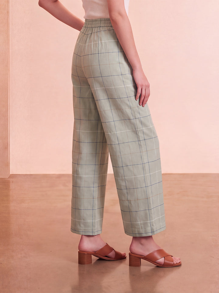 Green Geometric Printed Trouser