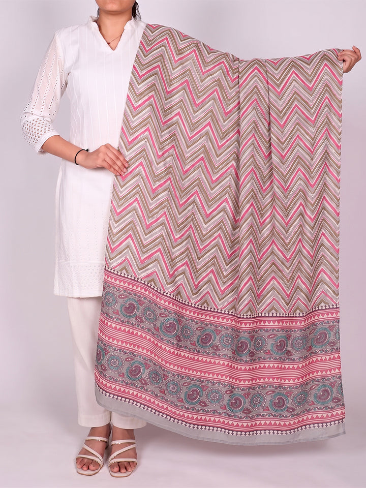 Multicolor Chevron Printed Dupatta