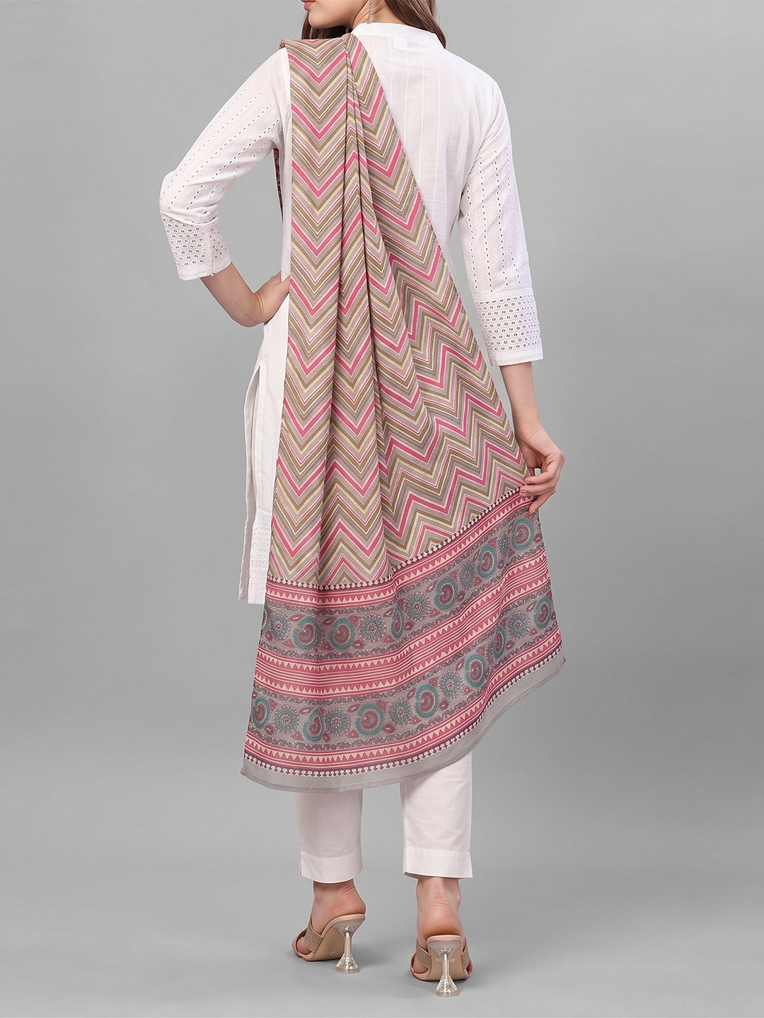 Multicolor Chevron Printed Dupatta