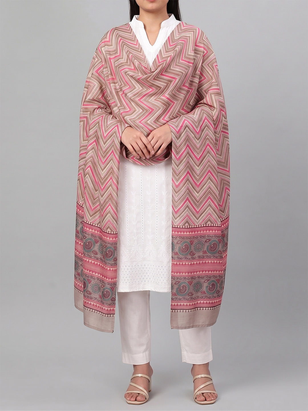 Multicolor Chevron Printed Dupatta