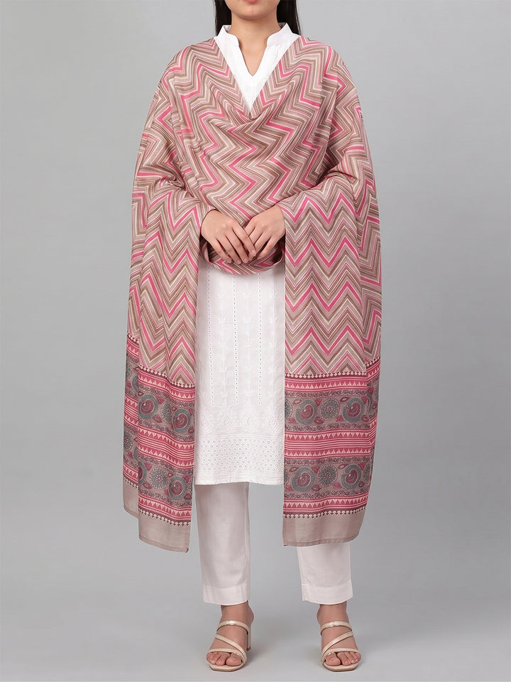 Multicolor Chevron Printed Dupatta