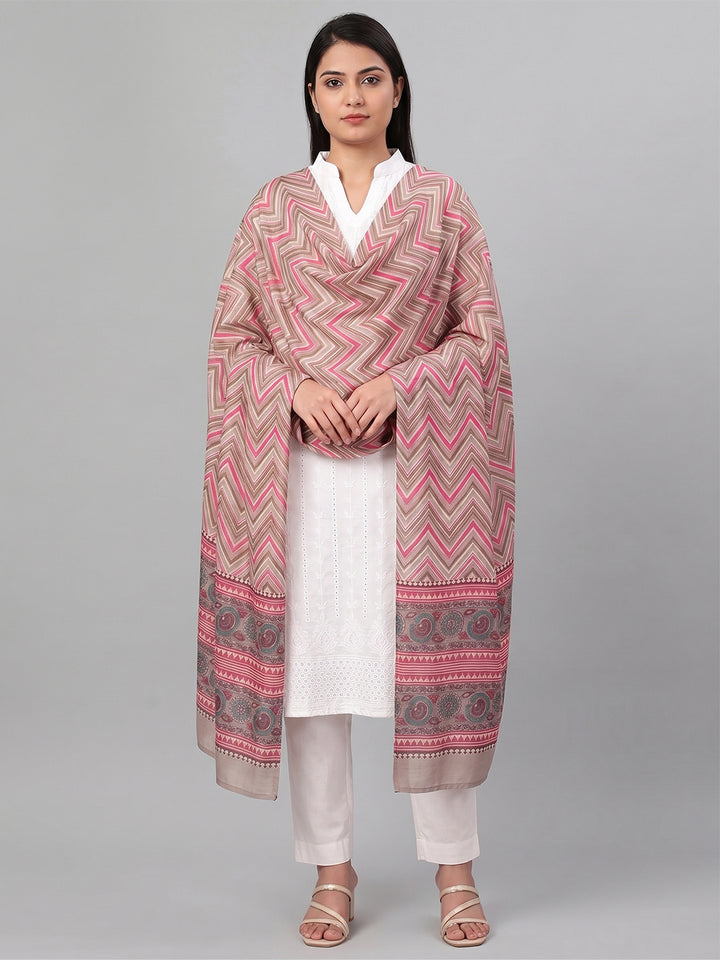 Multicolor Chevron Printed Dupatta