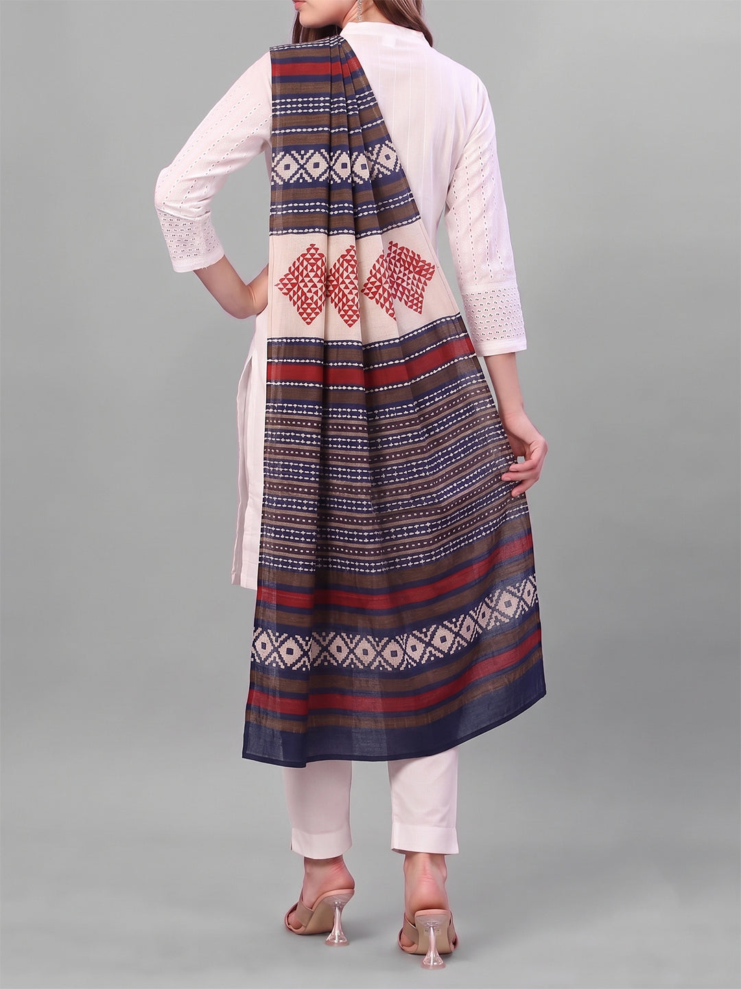 Blue Geometric Printed Dupatta
