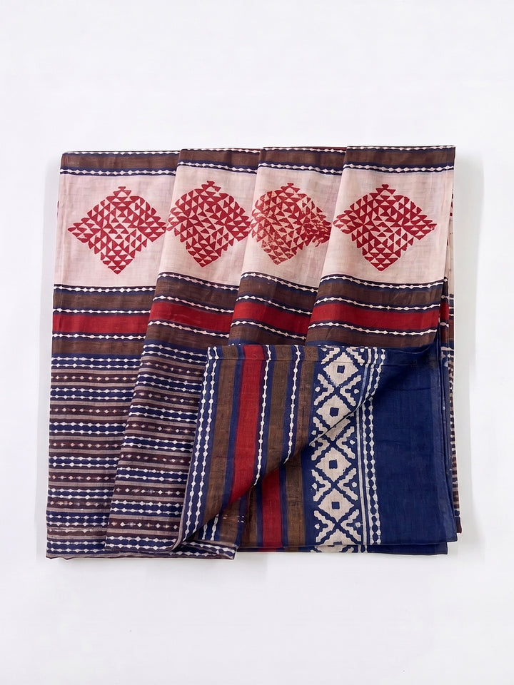 Blue Geometric Printed Dupatta
