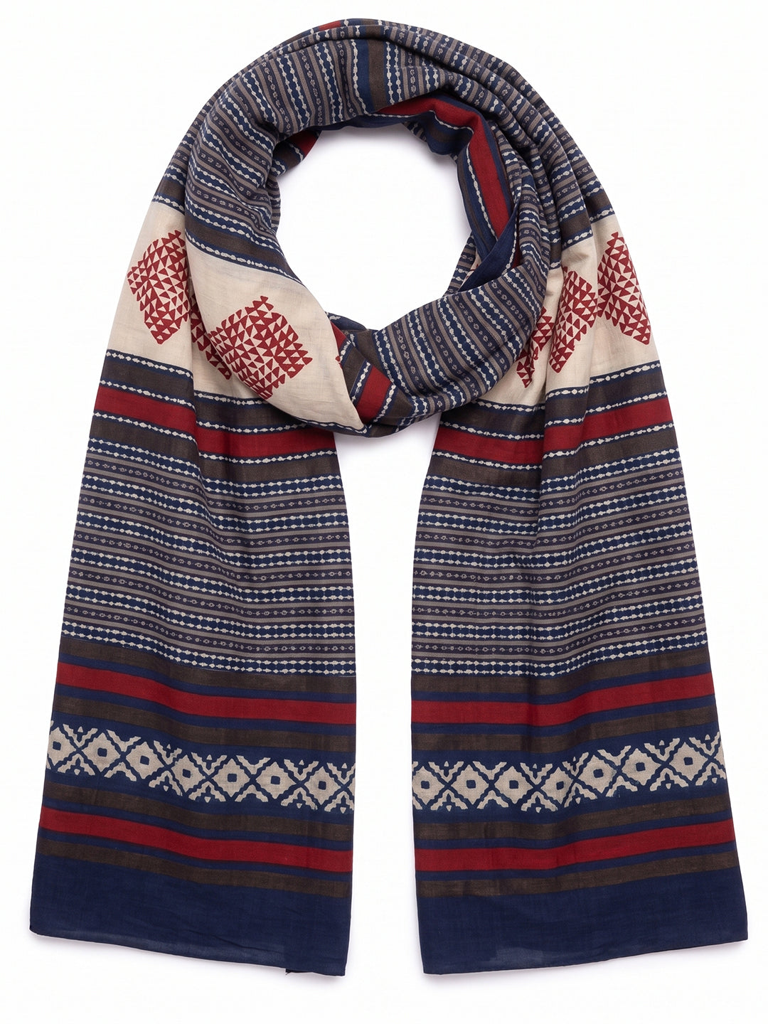 Blue Geometric Printed Dupatta