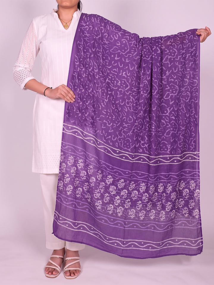 Violet Abstract Printed Dupatta